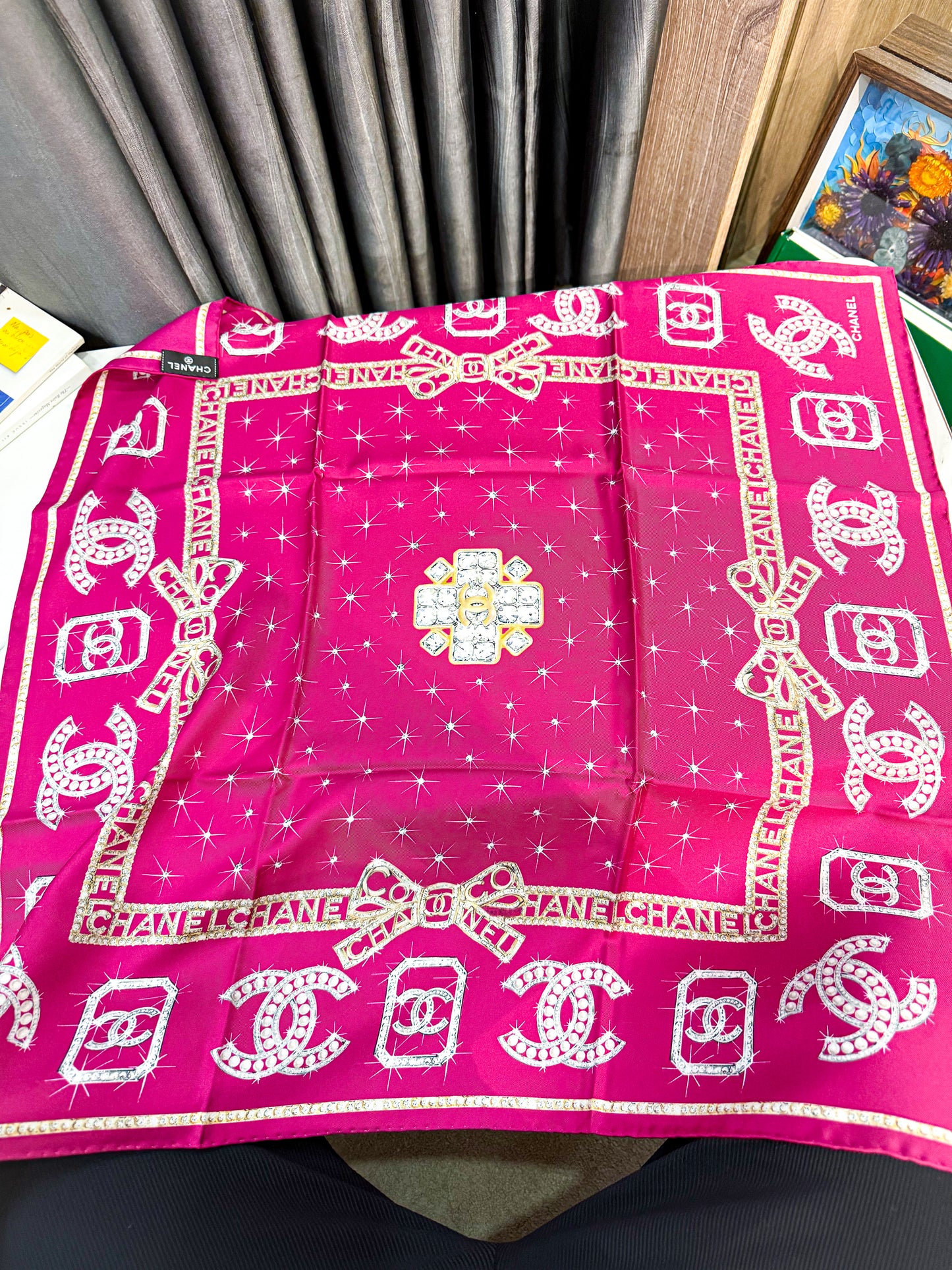 Khăn Lụa Chanel Khổ 65x65 6/11