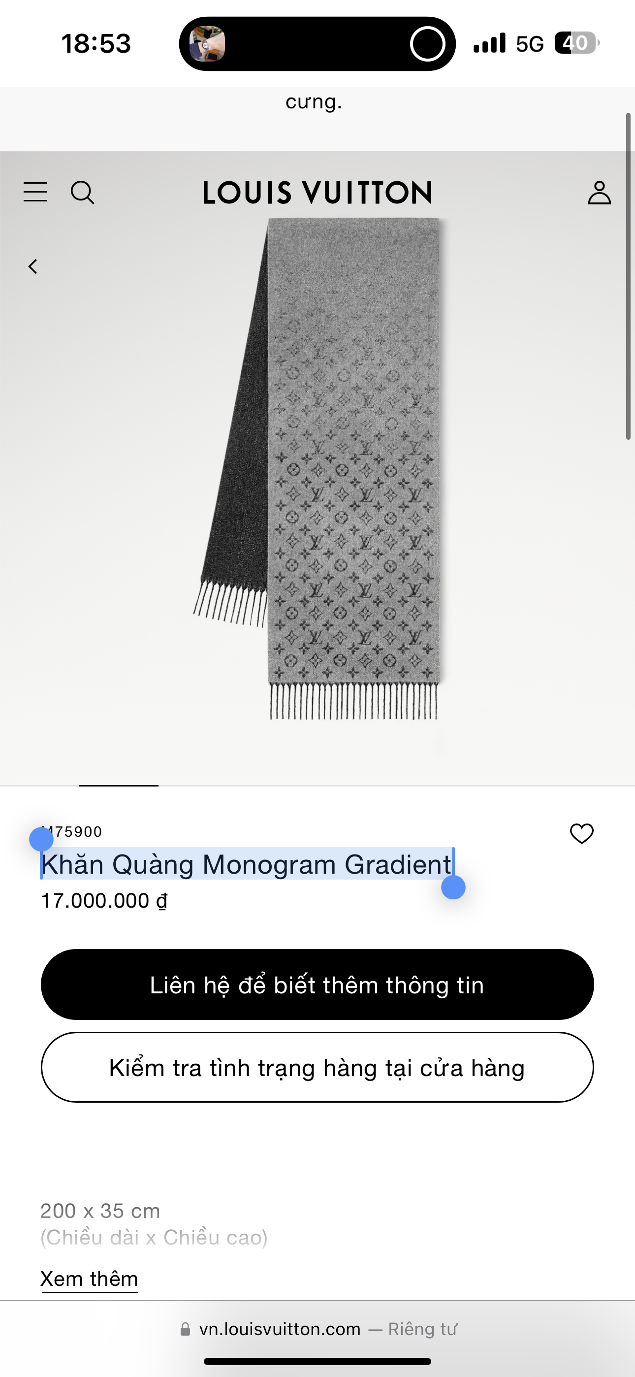 Khăn LV Grey