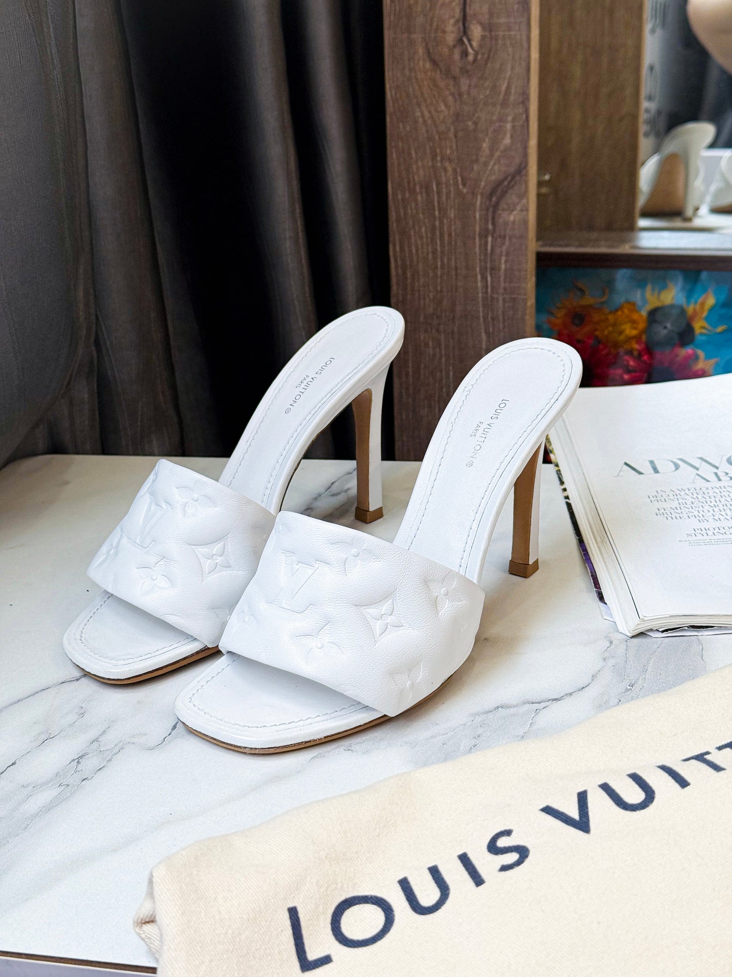 Guốc LV Trắng Size 38