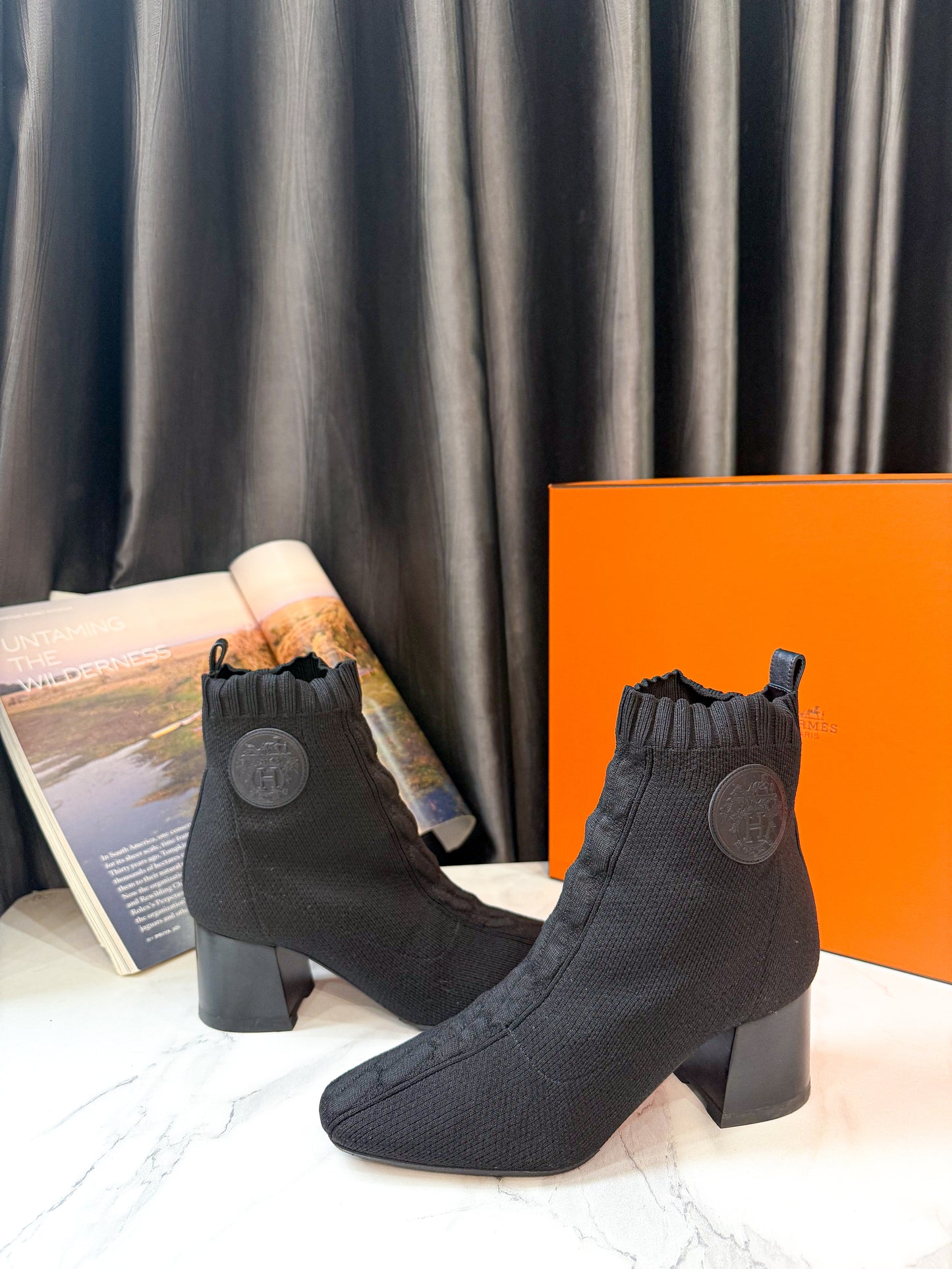 Boot Hermes Len Đen Size 35.5