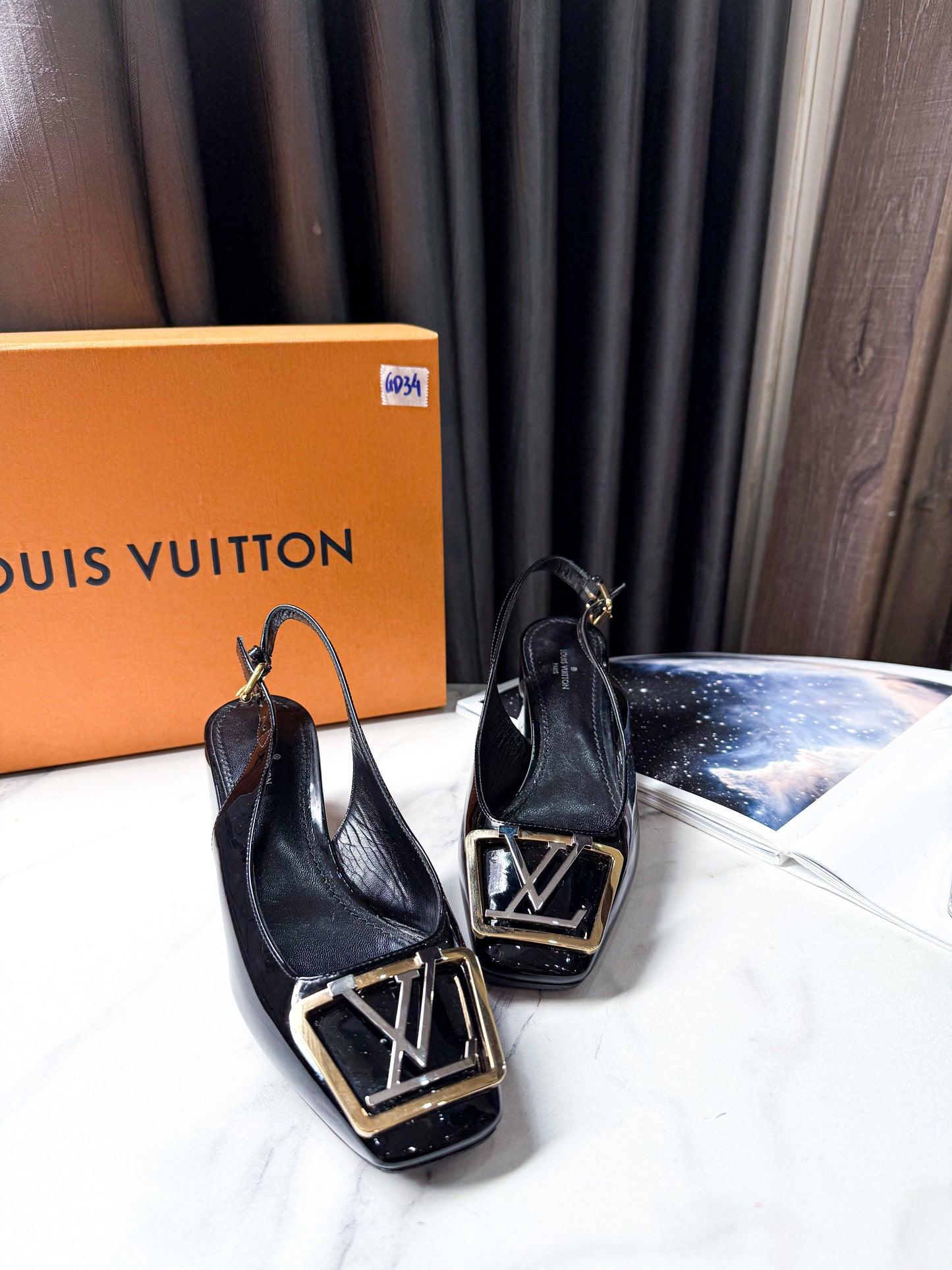 Slingback LV Da Bóng Size 36 GD34