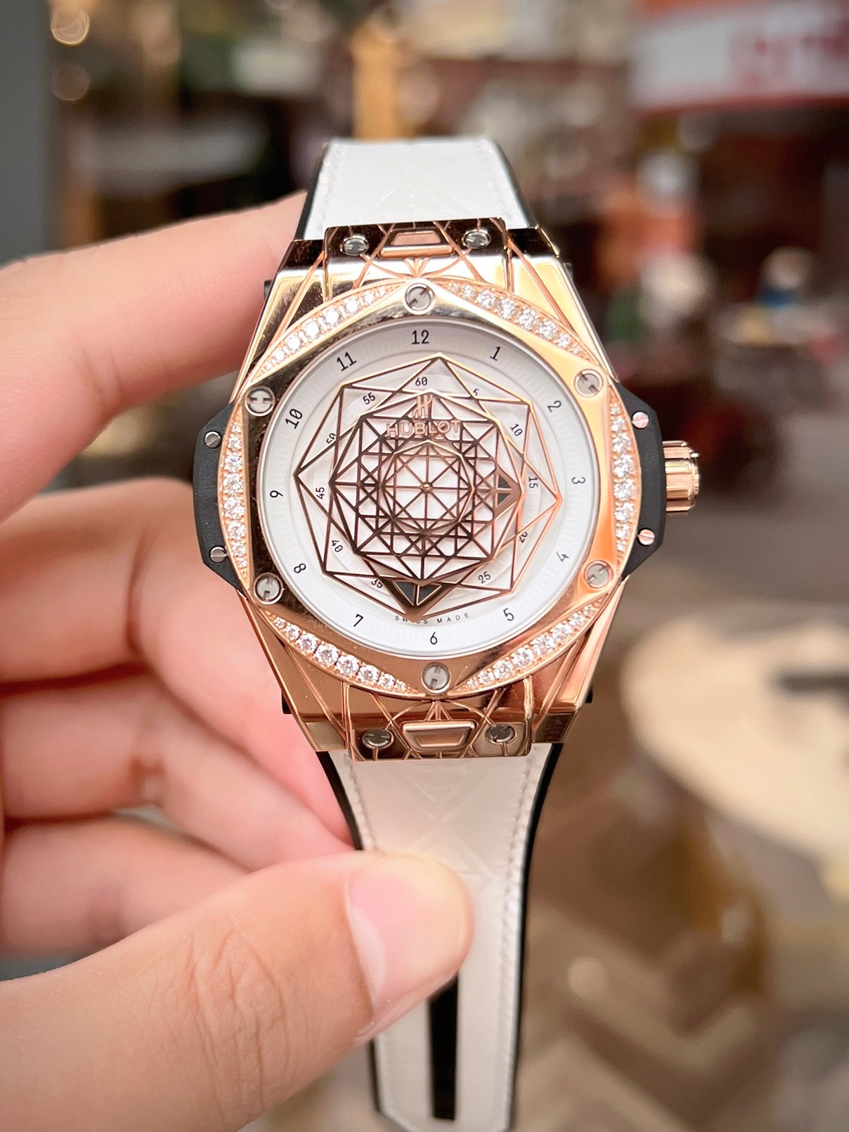 Đồng Hồ Hublot Sang Bleu King Gold White Limited 100pcs