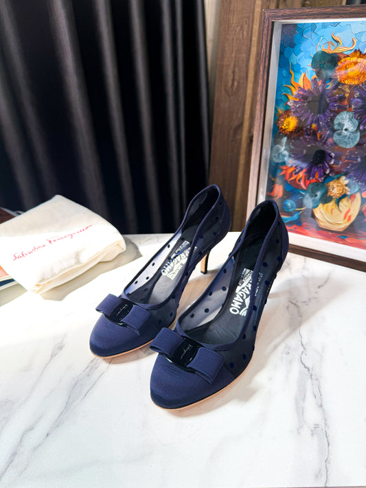 Giày Salvatore Ren Xanh Size 6