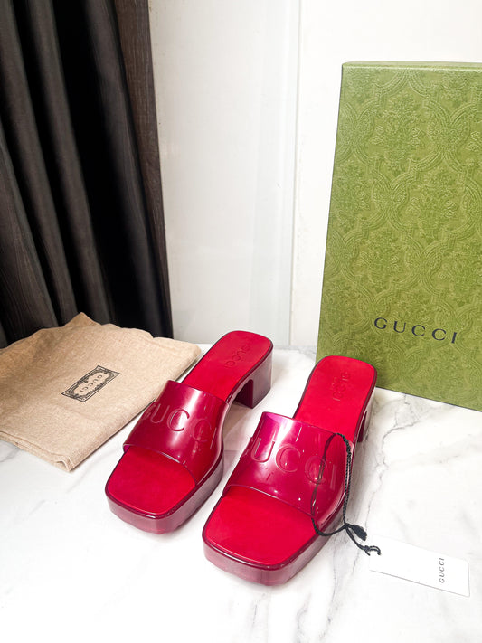 Dép Nhựa Gucci Đỏ New Size 36