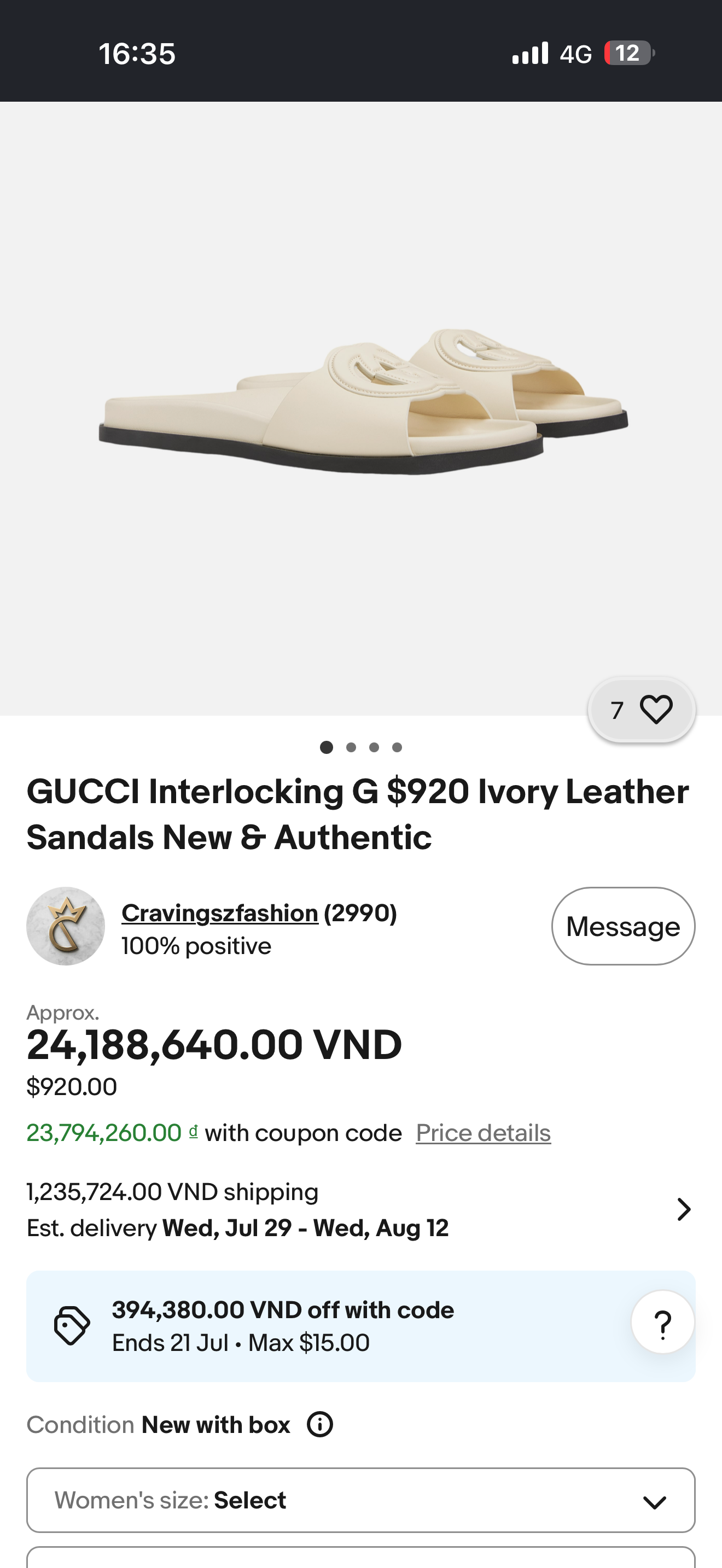 Dép Gucci New Size 36 GD61
