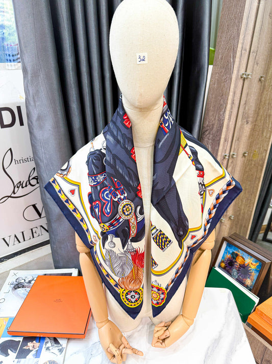 Khăn Lụa Hermes New Khổ 90x90 HN32 4/11