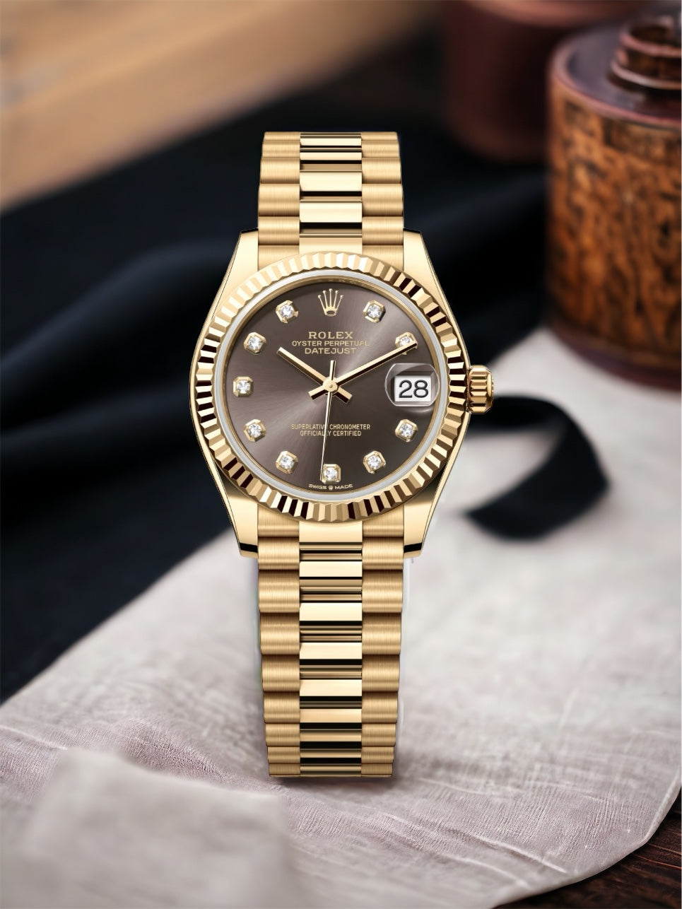 Đồng Hồ Rolex Datejust 31mm Yellow Gold Dial Olive Green