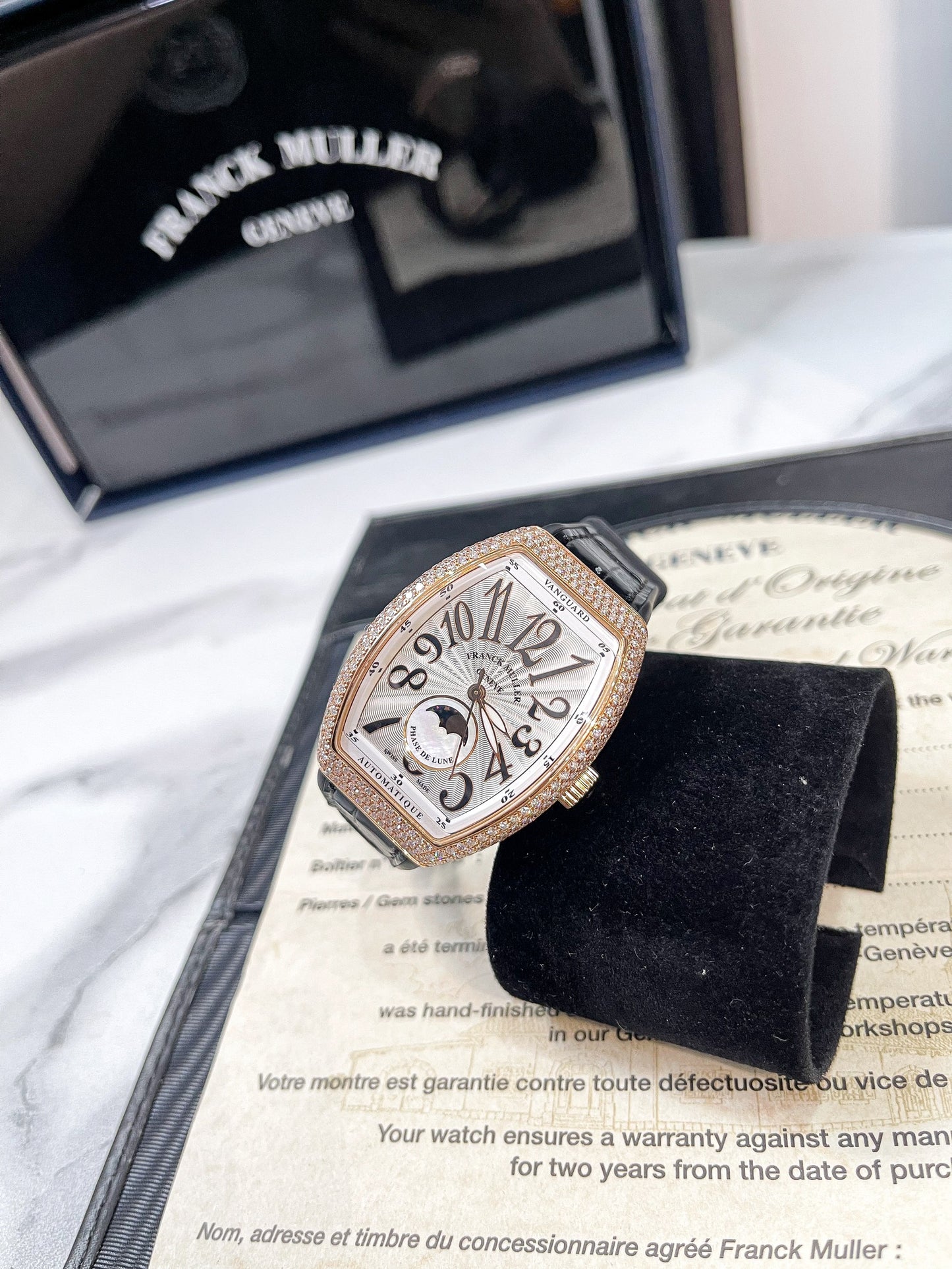 Đồng Hồ Franck Muller V32 Moonphase Rose Gold Diamond Custom