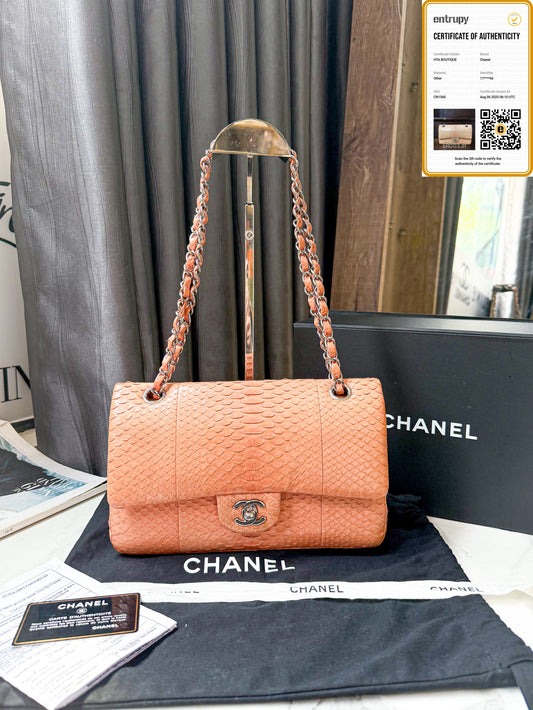 A A Chanel Classic M Da Trăn Python