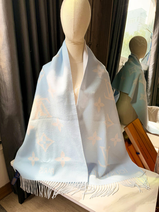 Khăn LV Cashmere Xanh New 7/3