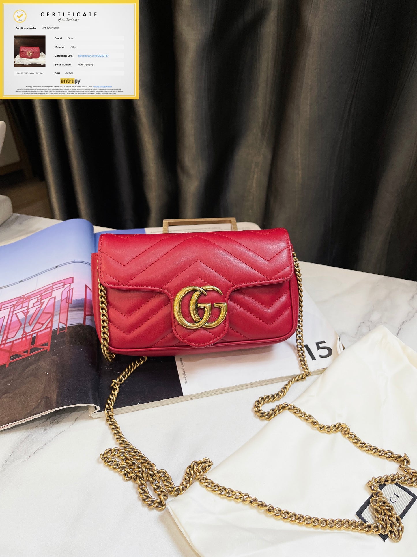 Gucci Marmont Super Mini Đỏ 17cm