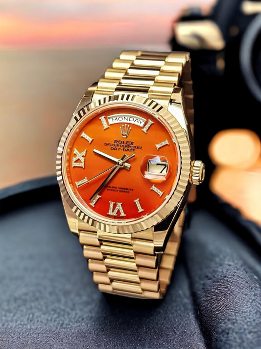 Đồng Hồ Rolex Daydate 128238 Carnelian size 36mm