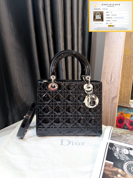 A A Dior Lady M Đen Da Bóng
