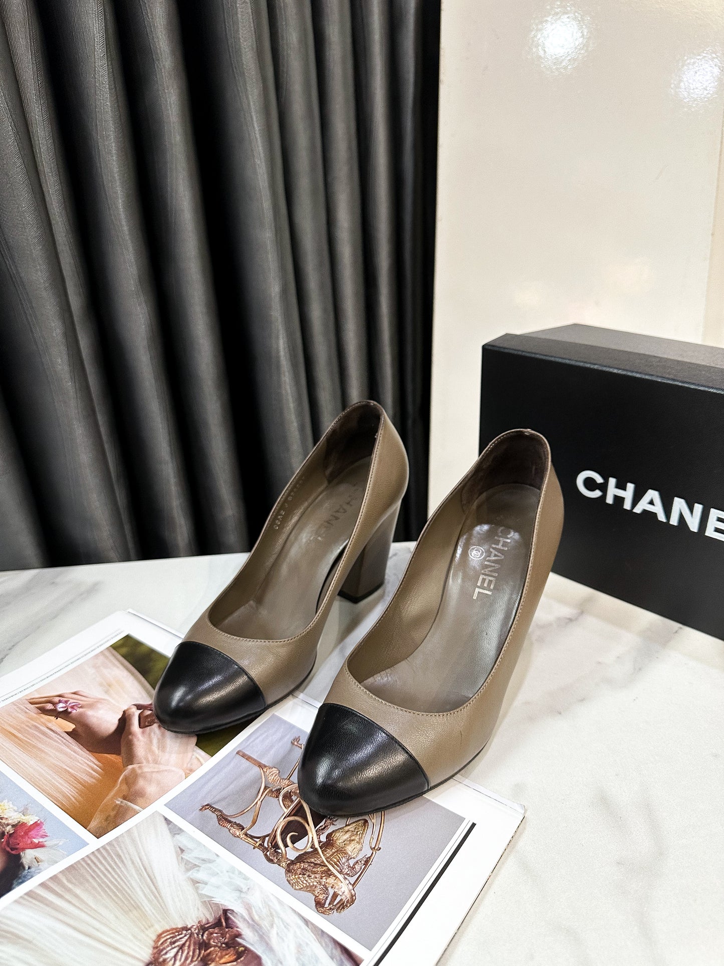 Giày Chanel Gót Trụ Size 37.5C