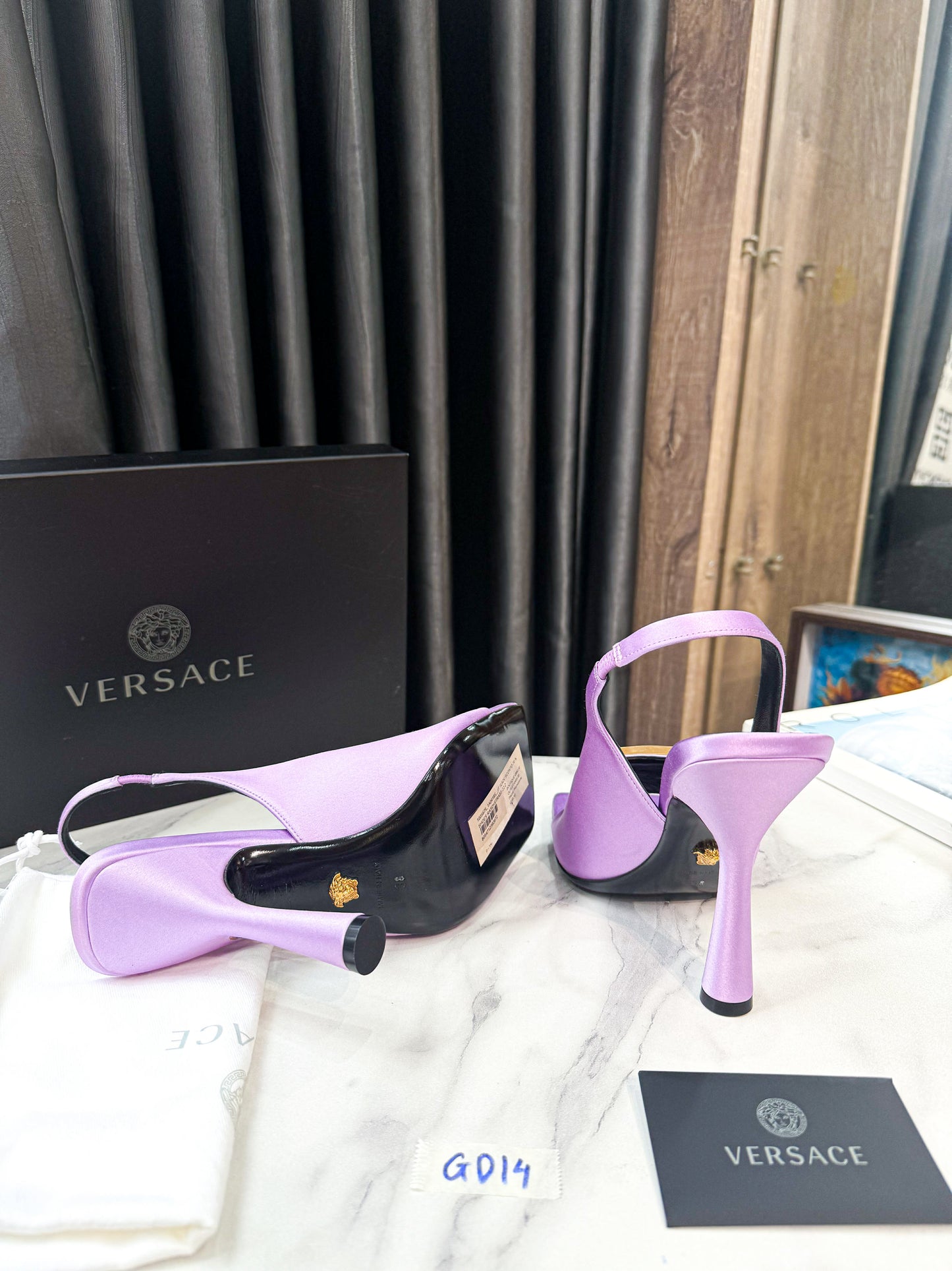 Slingback Versace Tím New Size 38 GD14