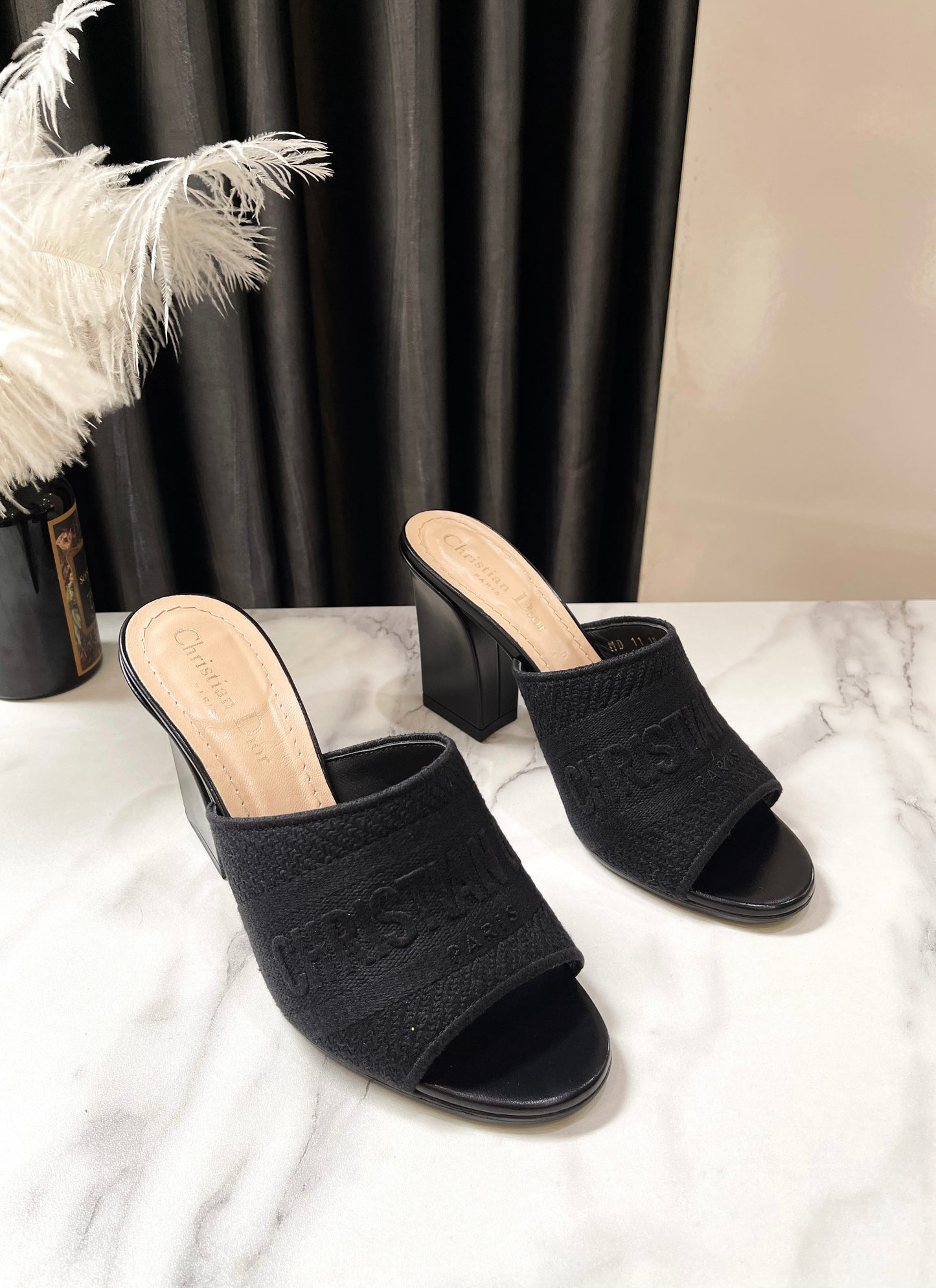 Black Canvas Dior Clogs