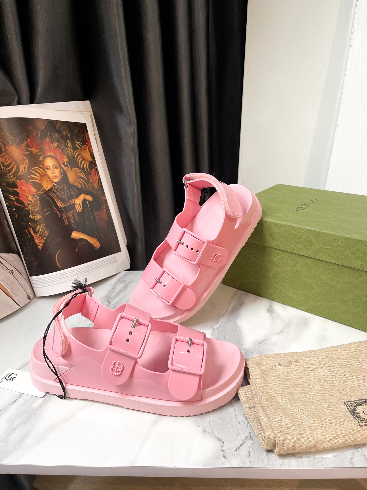 Sandal Gucci Hồng Size 37