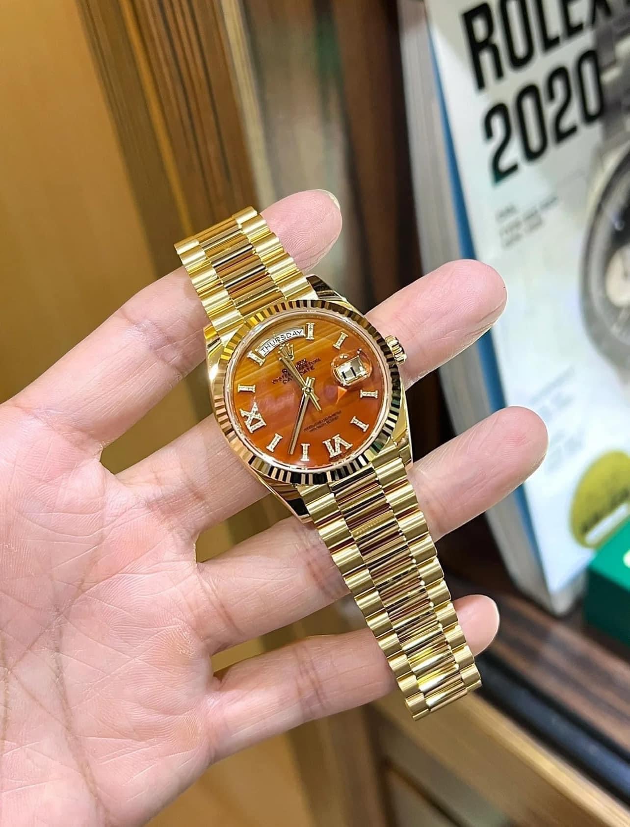 Đồng Hồ Rolex Daydate 128238 Carnelian size 36mm