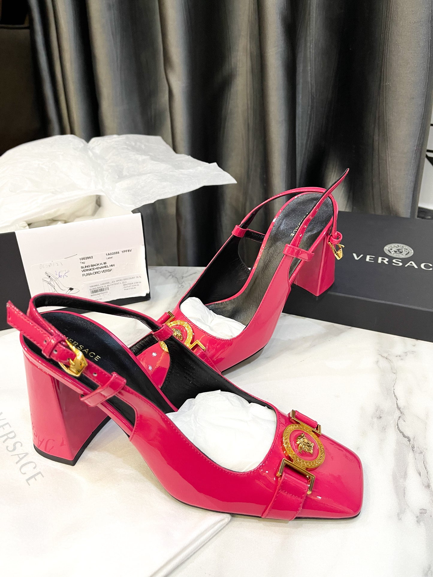 Slingback Versace Hồng Size 36.5