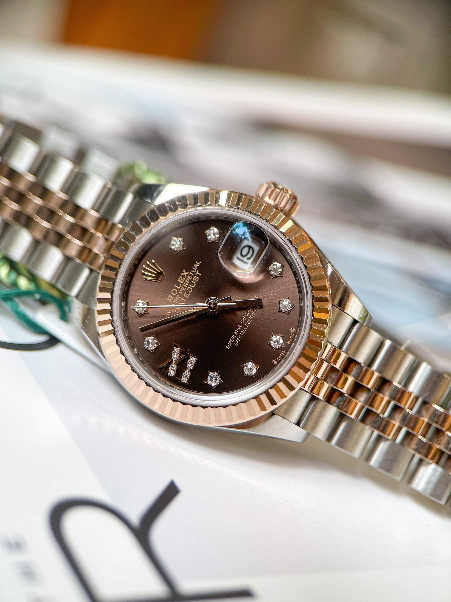 Đồng Hồ Rolex Datejust 279171 Stars Diamond Chocolate Size 28mm