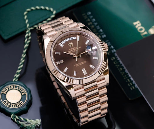 Đồng Hồ Rolex DayDate 228235 Rose Gold Chocolate size 40