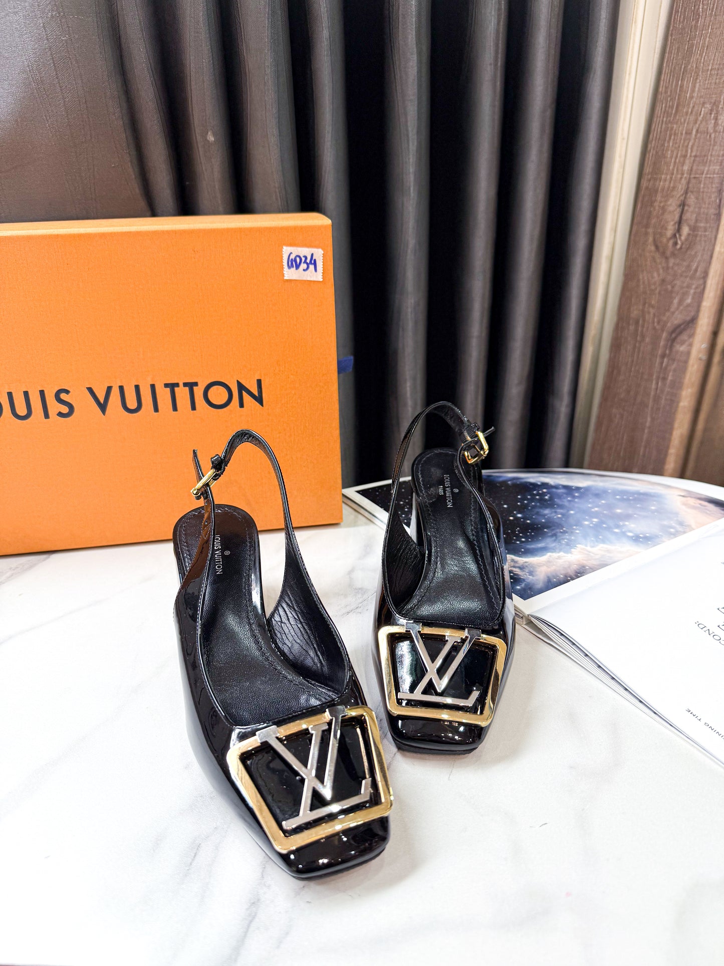 Slingback LV Da Bóng Size 36 GD34