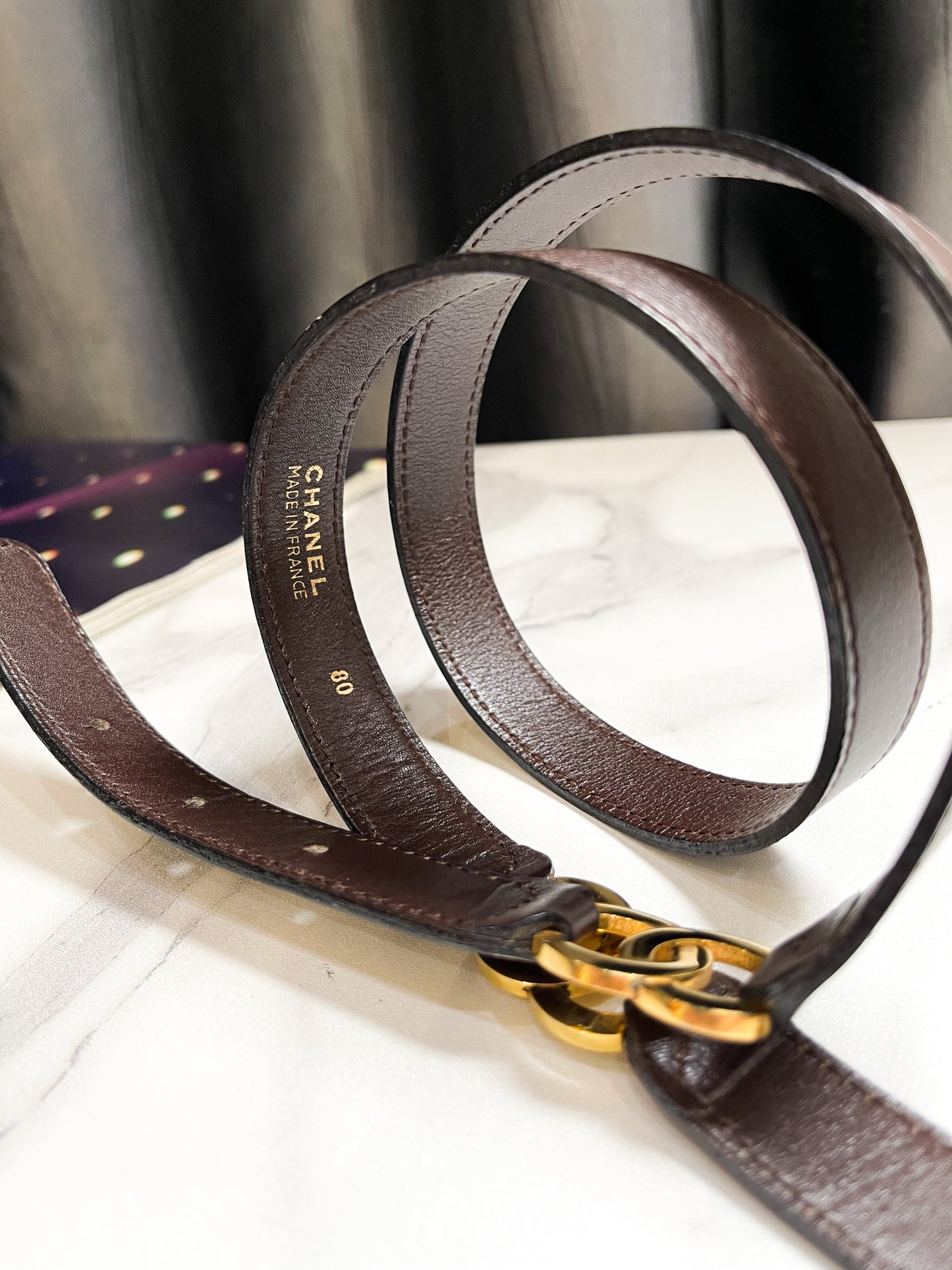 Belt Chanel Nâu