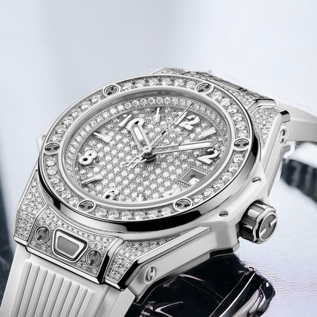 Đồng Hồ Hublot Bigbang OneClick  Steel White Full Pave 33mm