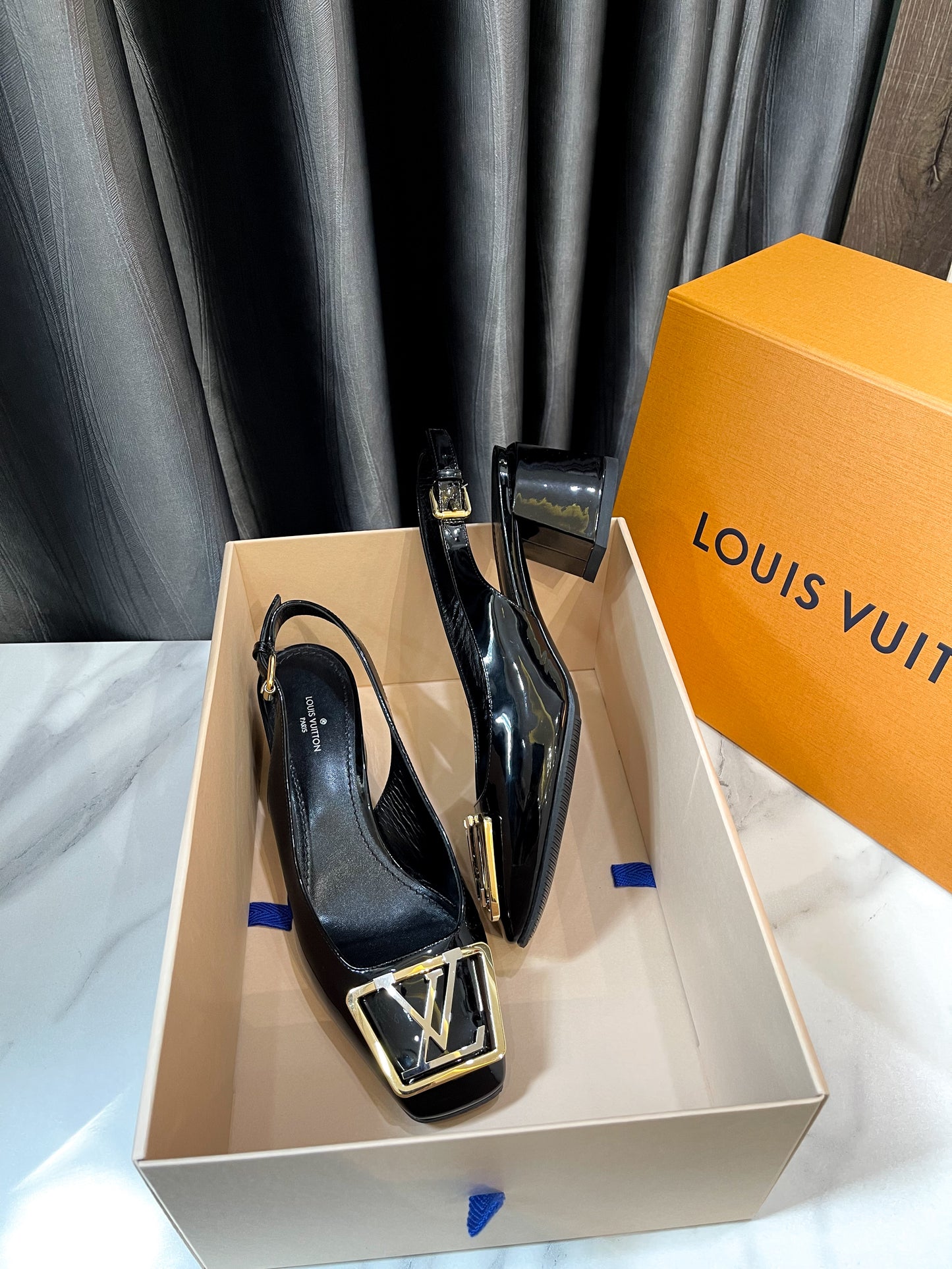 Slingback LV Đen