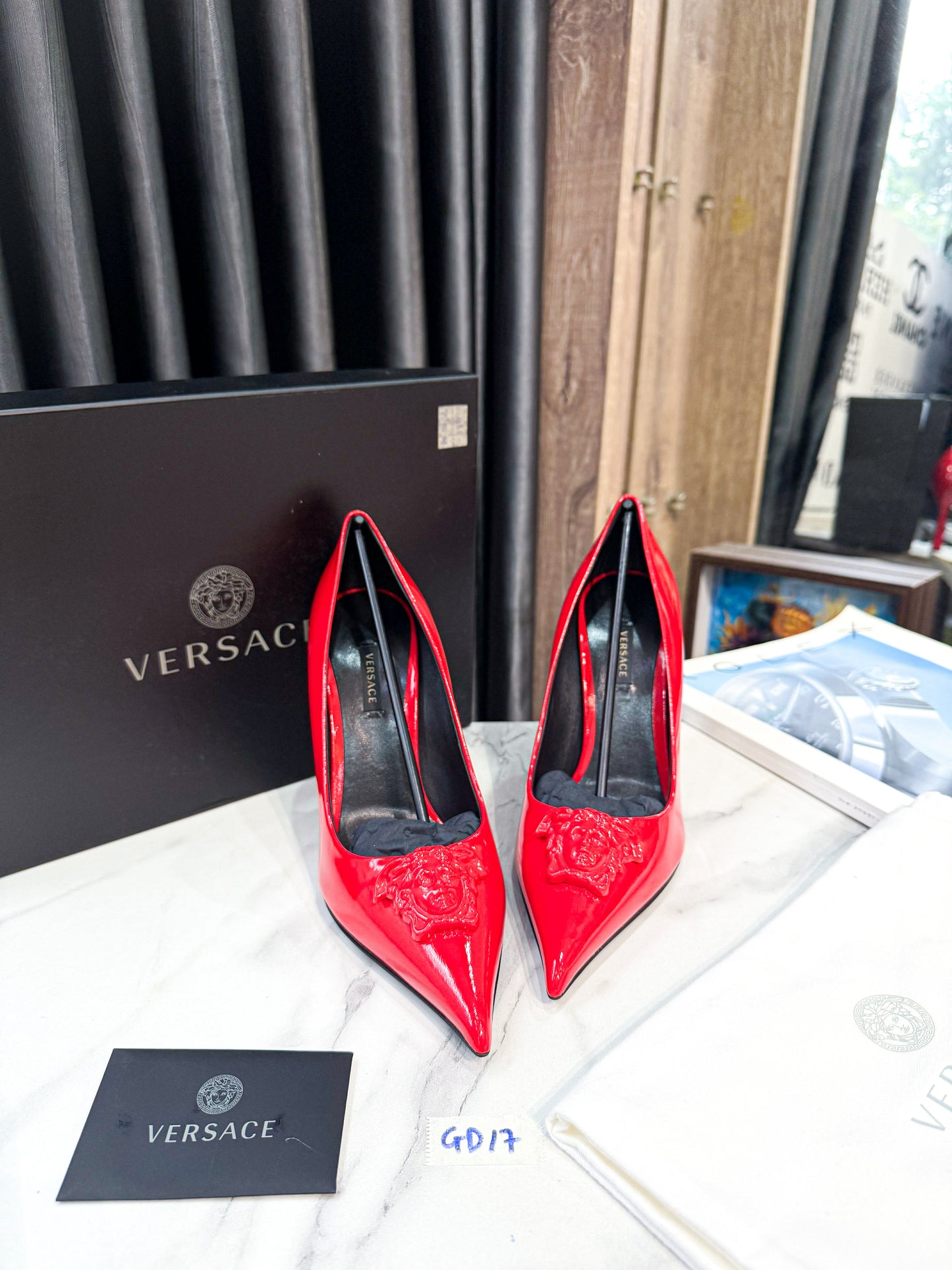 Giày Cao Gót Versace Đỏ New GD17
