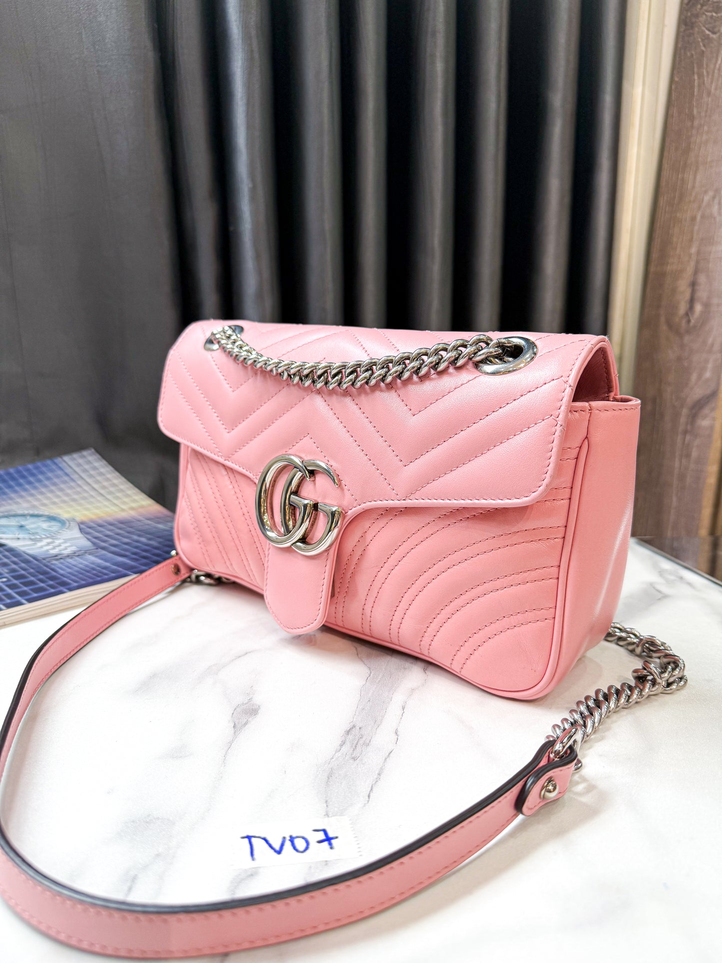 A A Gucci Marmont 26 Pink TV07