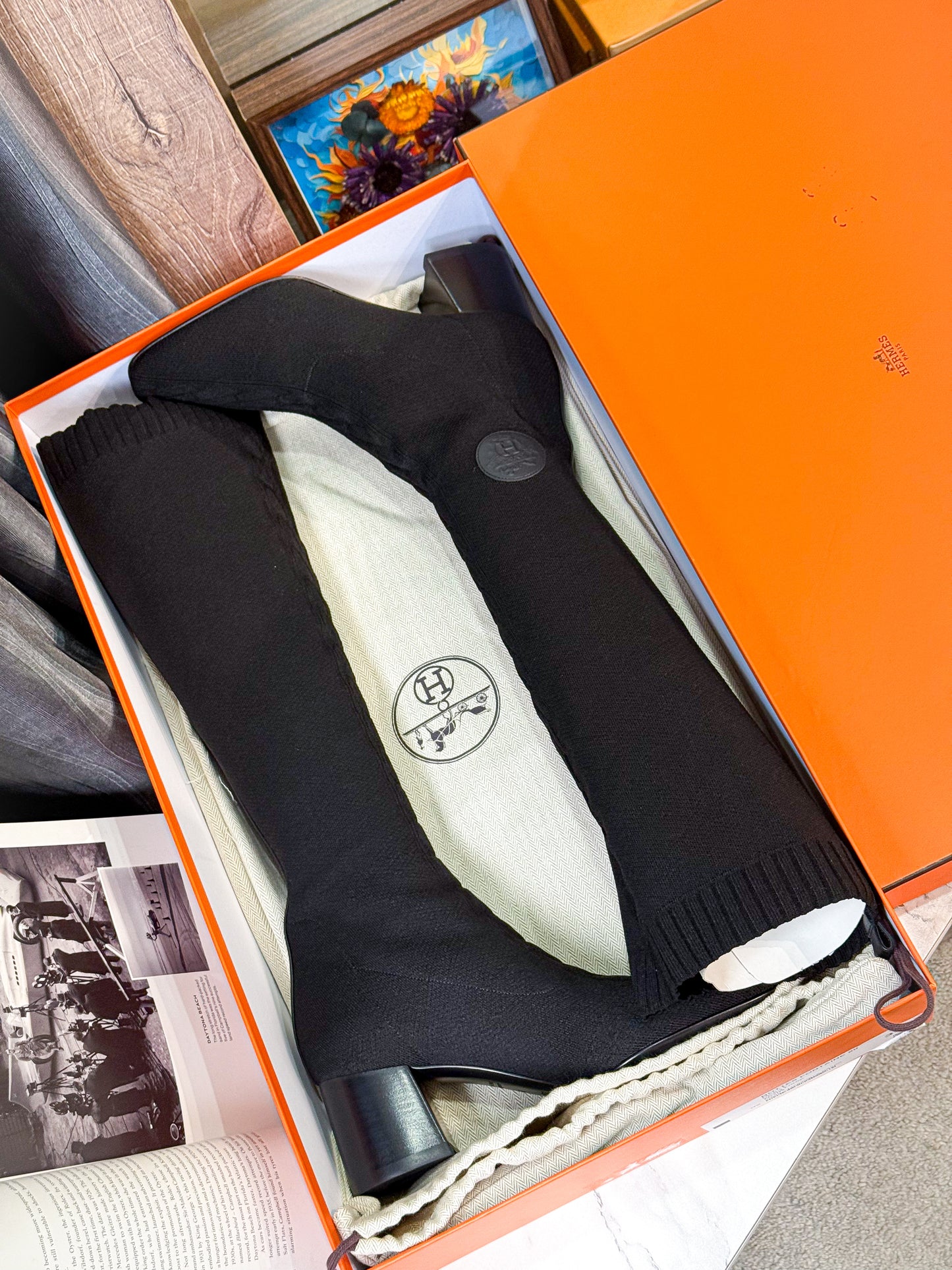 Boot Hermes Cao Cổ New Size 39