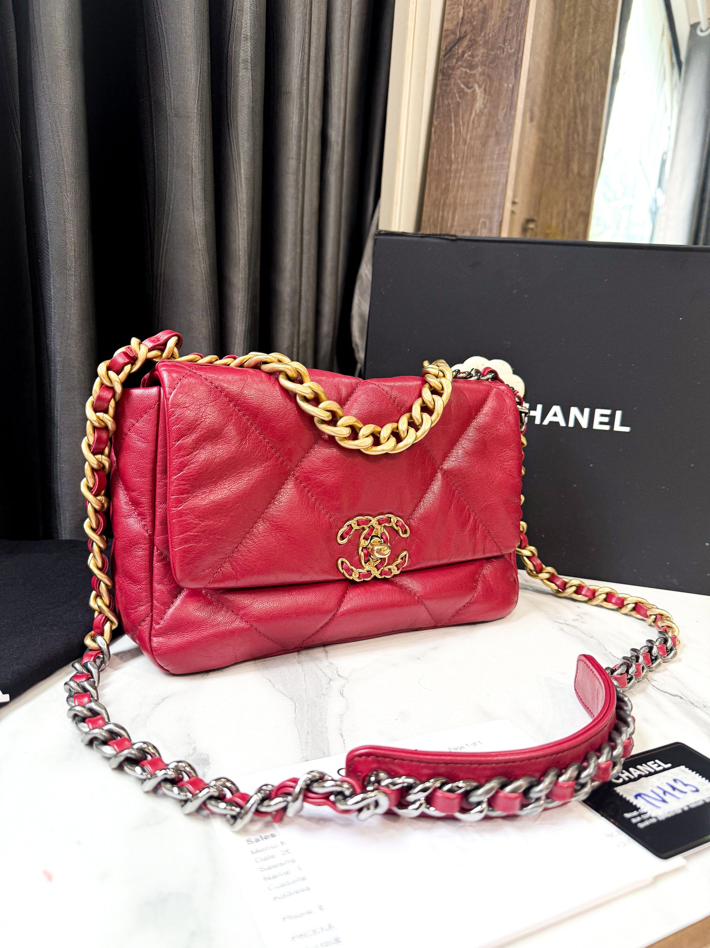 A A A Chanel C19 Đỏ Small TV113