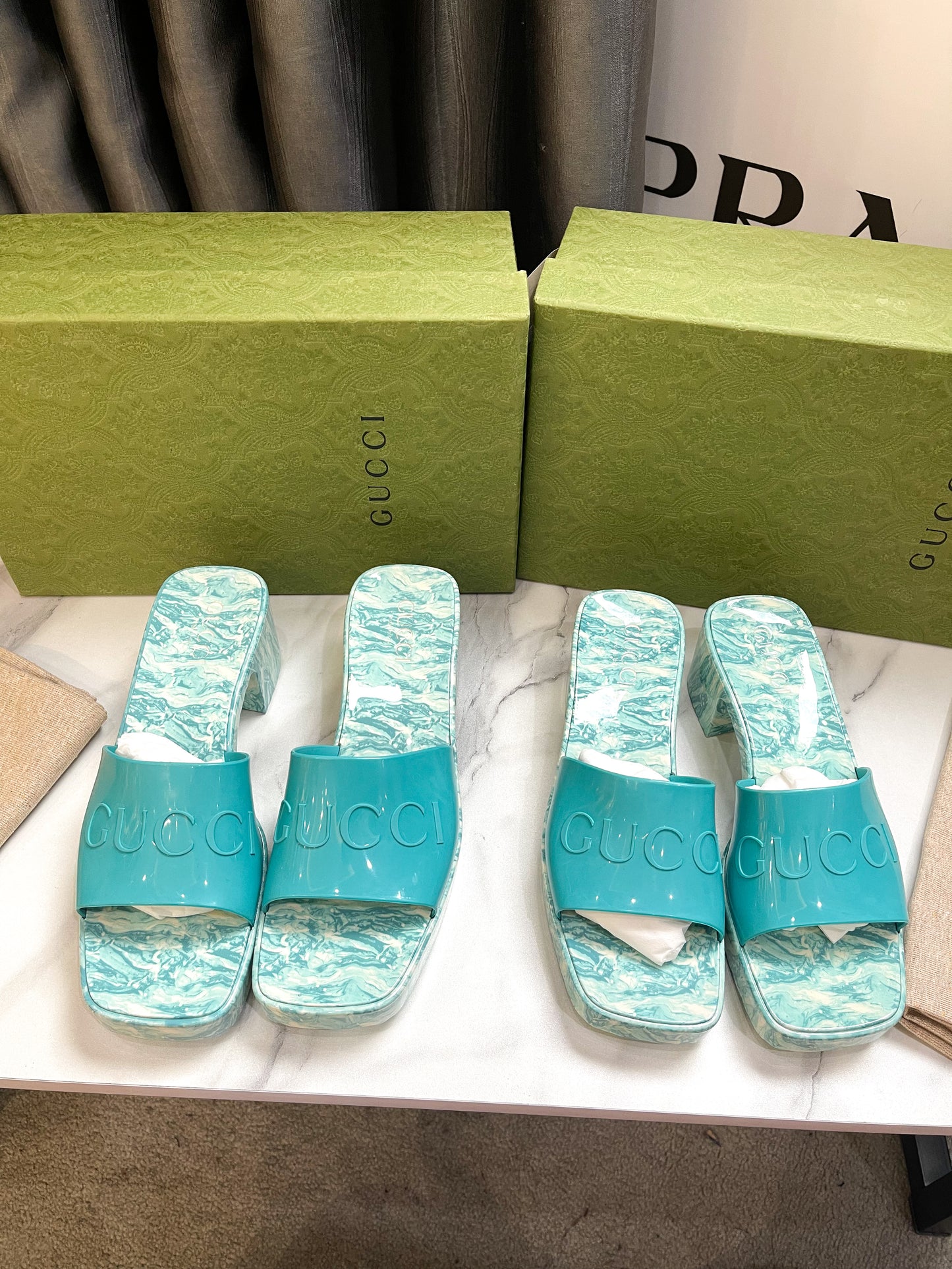 Dép Nhựa Gucci Xanh