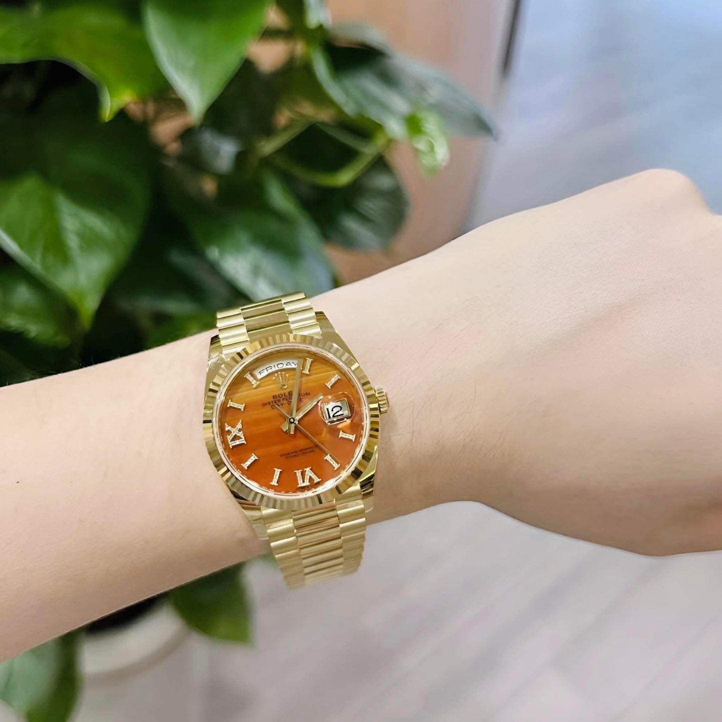 Đồng Hồ Rolex Daydate 128238 Carnelian size 36mm