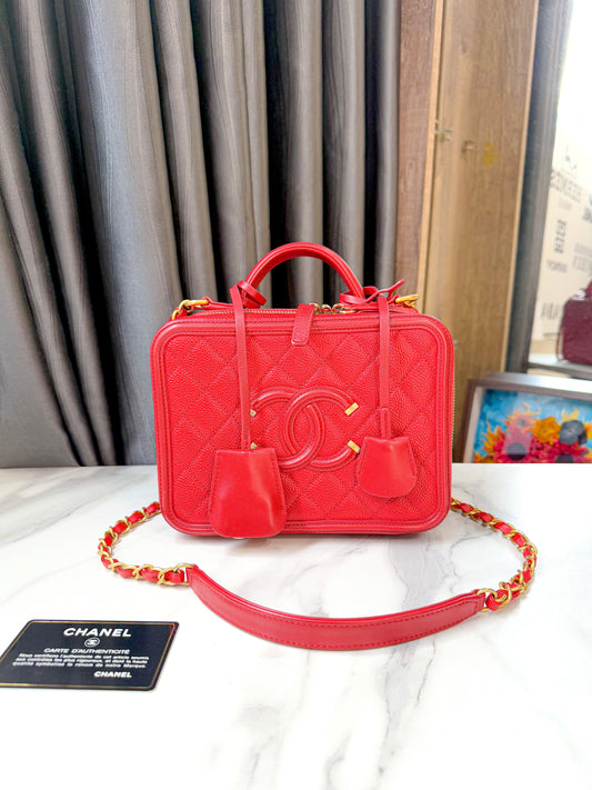 Chanel Vanity M Caviar Đỏ