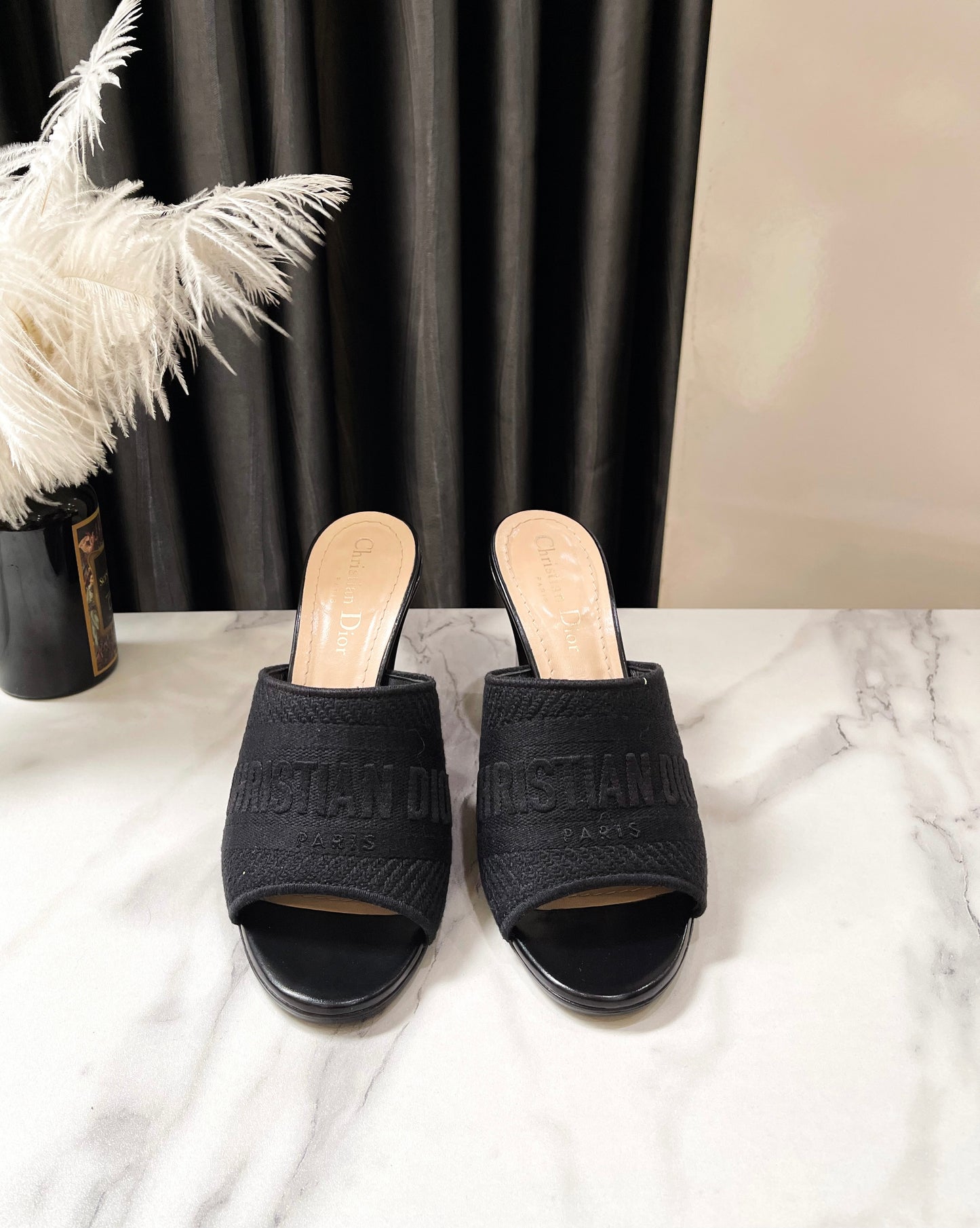 Black Canvas Dior Clogs