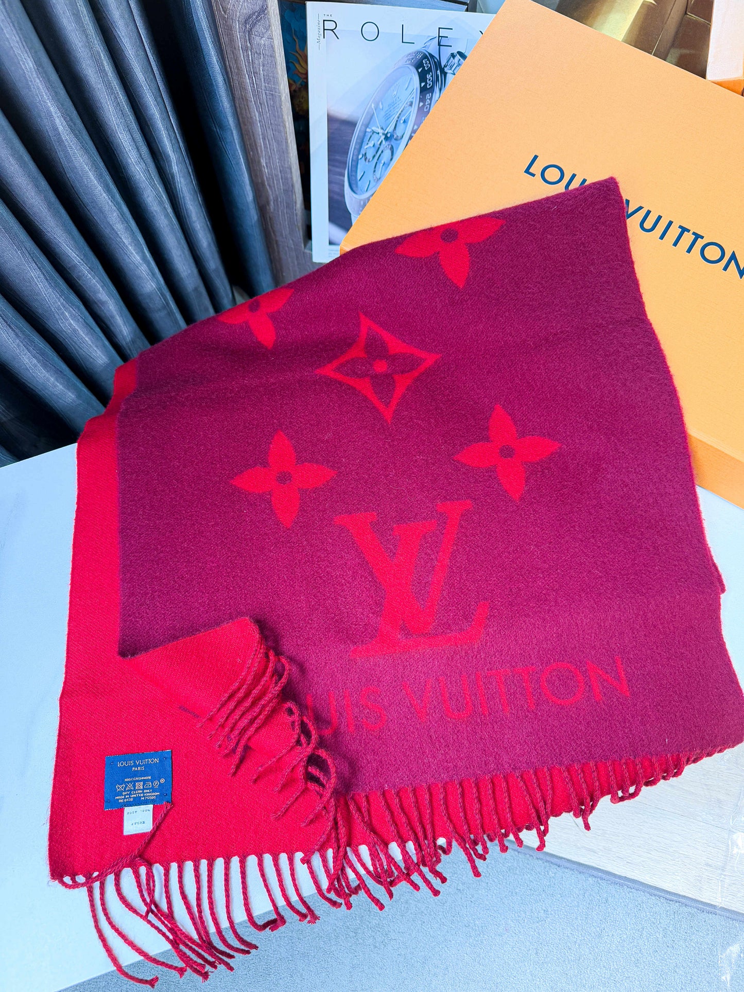 Khăn LV Cashmere Đỏ 15/6