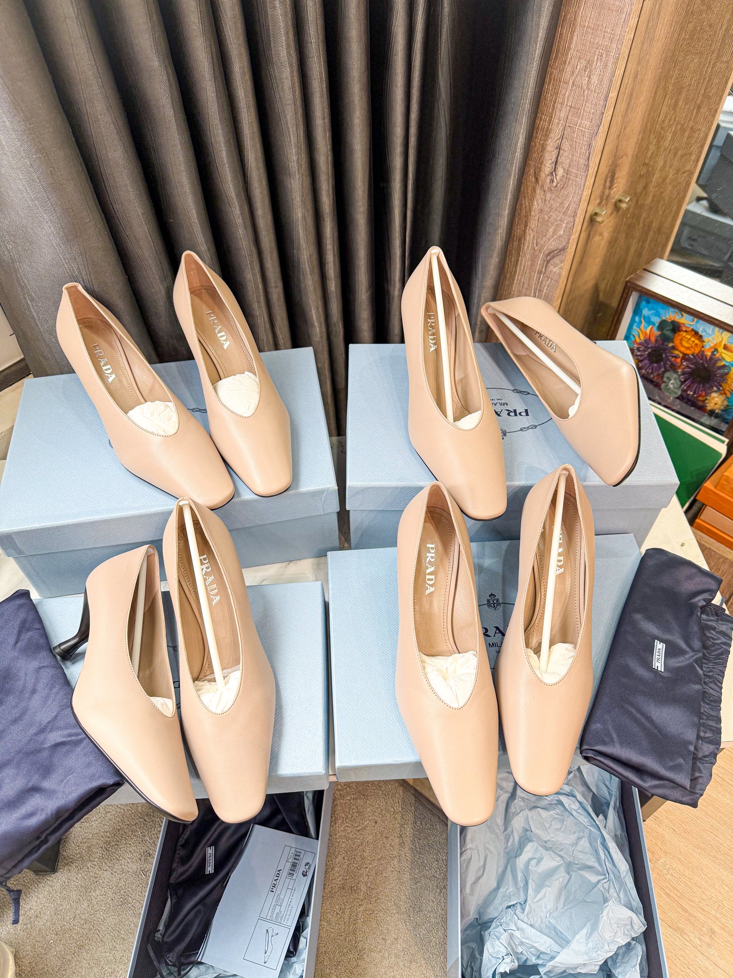Giày Prada Nude New