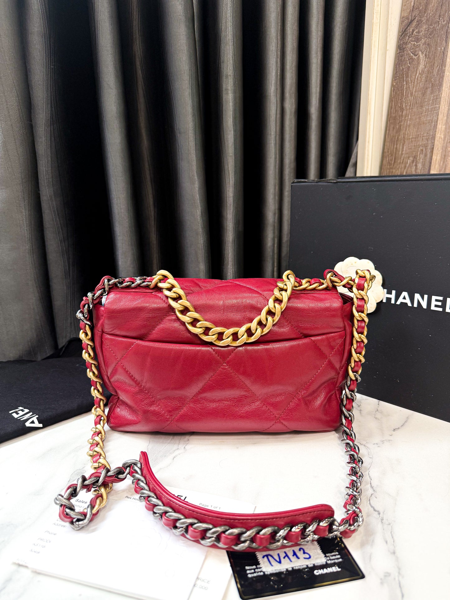A A A Chanel C19 Đỏ Small TV113