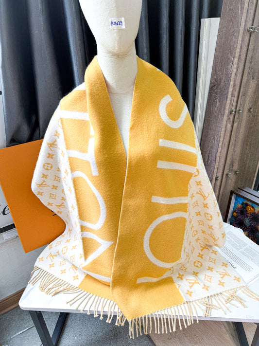 Khăn LV Cashmere Vàng KH129