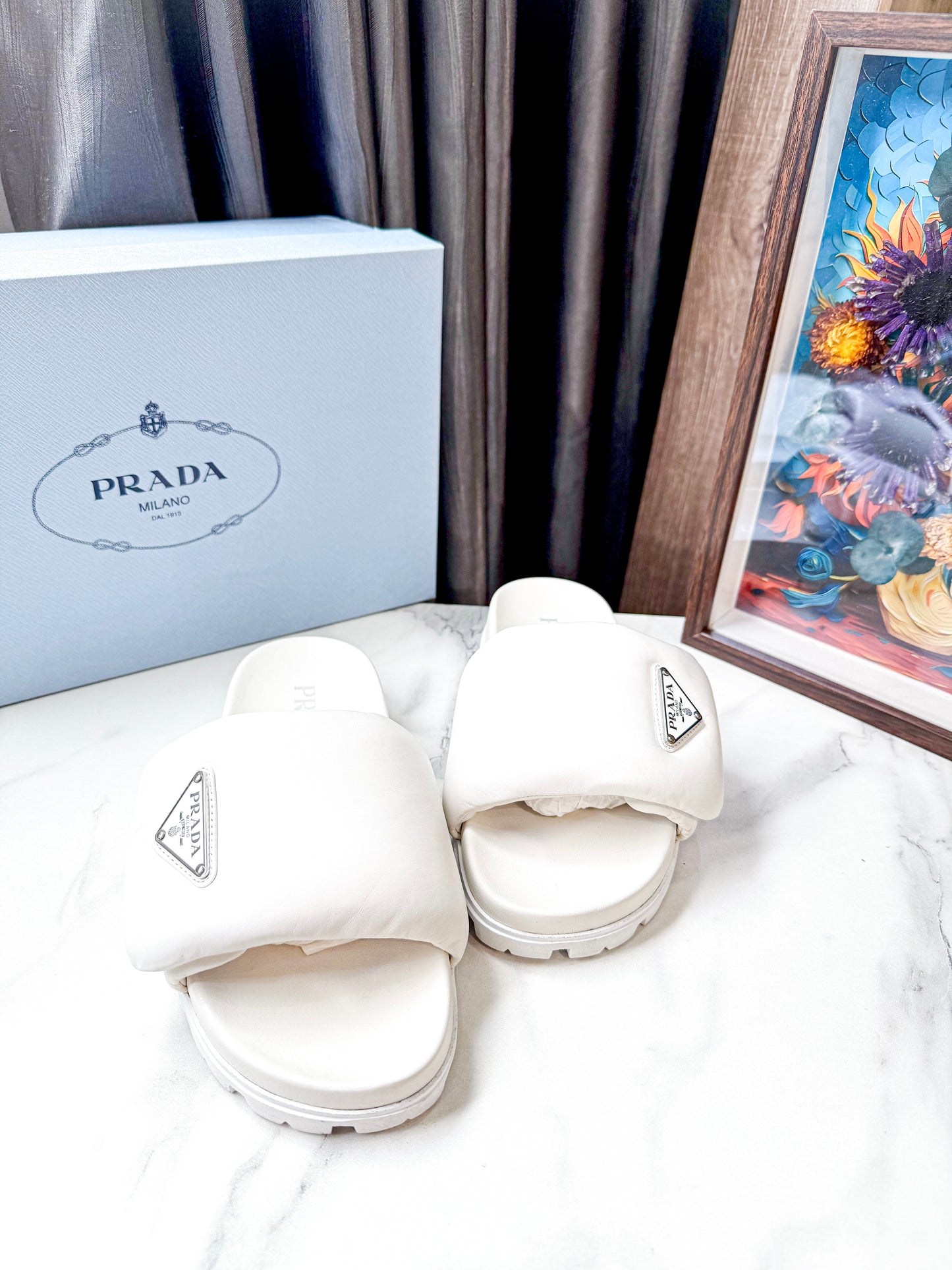 Dép Prada Trắng Size 36
