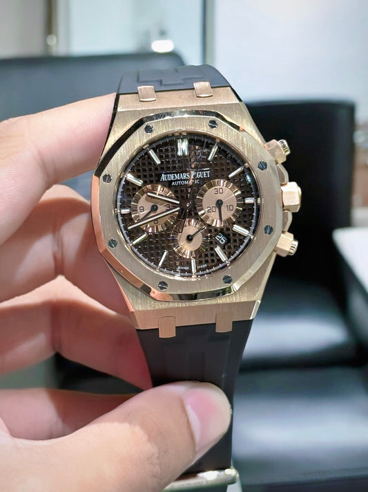 Đồng Hồ Audemars Piguet Royal Oak Chronograph 41mm Rose Gold Chocolate Dial 26331OR