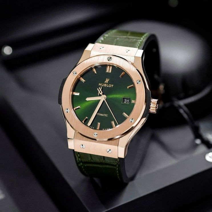 Đồng Hồ Hublot Classic Fusion 42mm King Gold Green