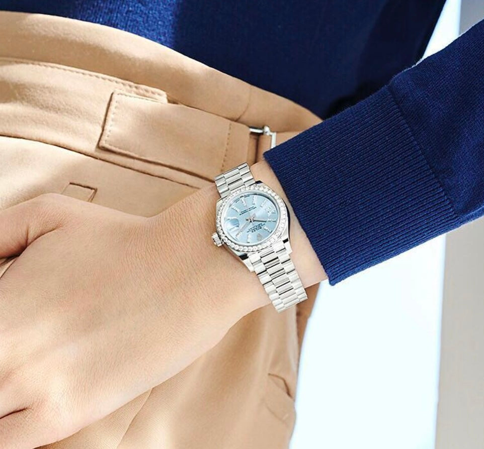 Đồng Hồ Rolex Datejust 279136RBR Platin Ice Blue 28mm