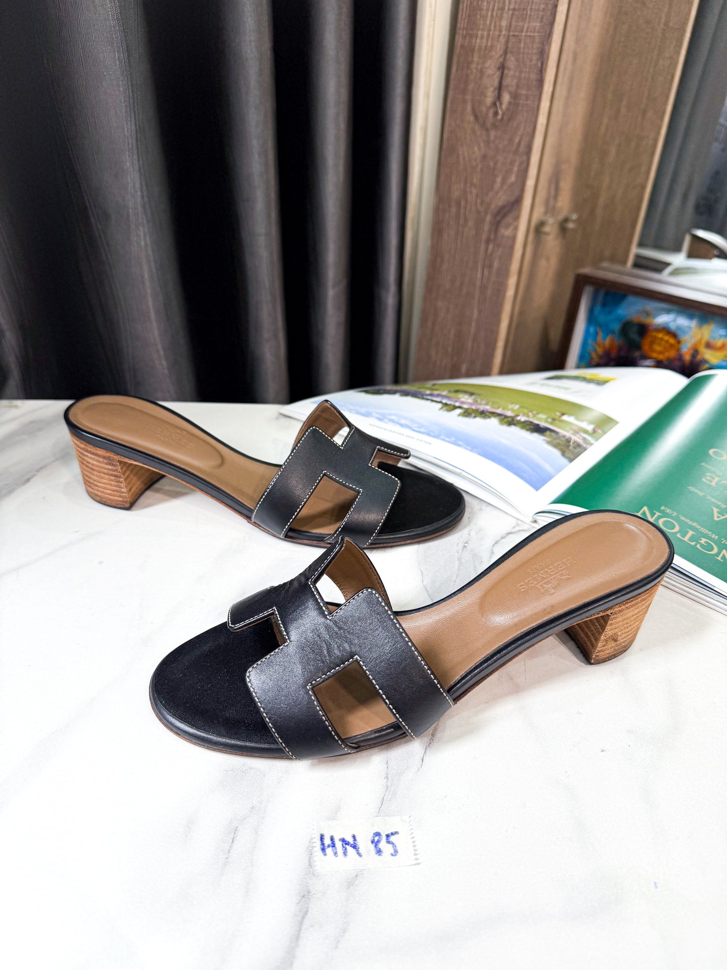 Guốc Hermes Đen Used HN85