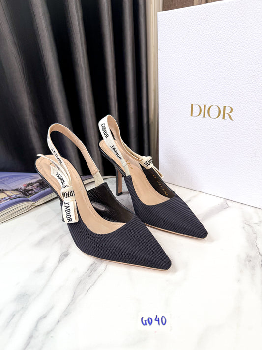 Slingback Dior Đen Size 37.5D GD40