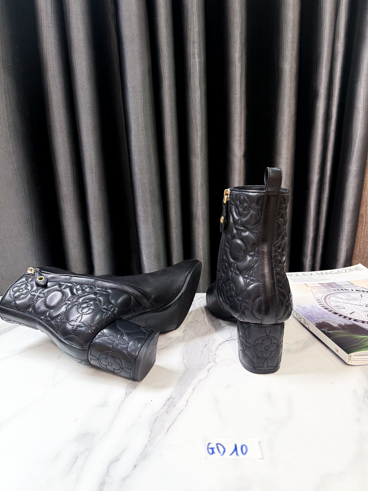 Boot LV Gót Logo Hoa Chìm Size 37 Used GD10