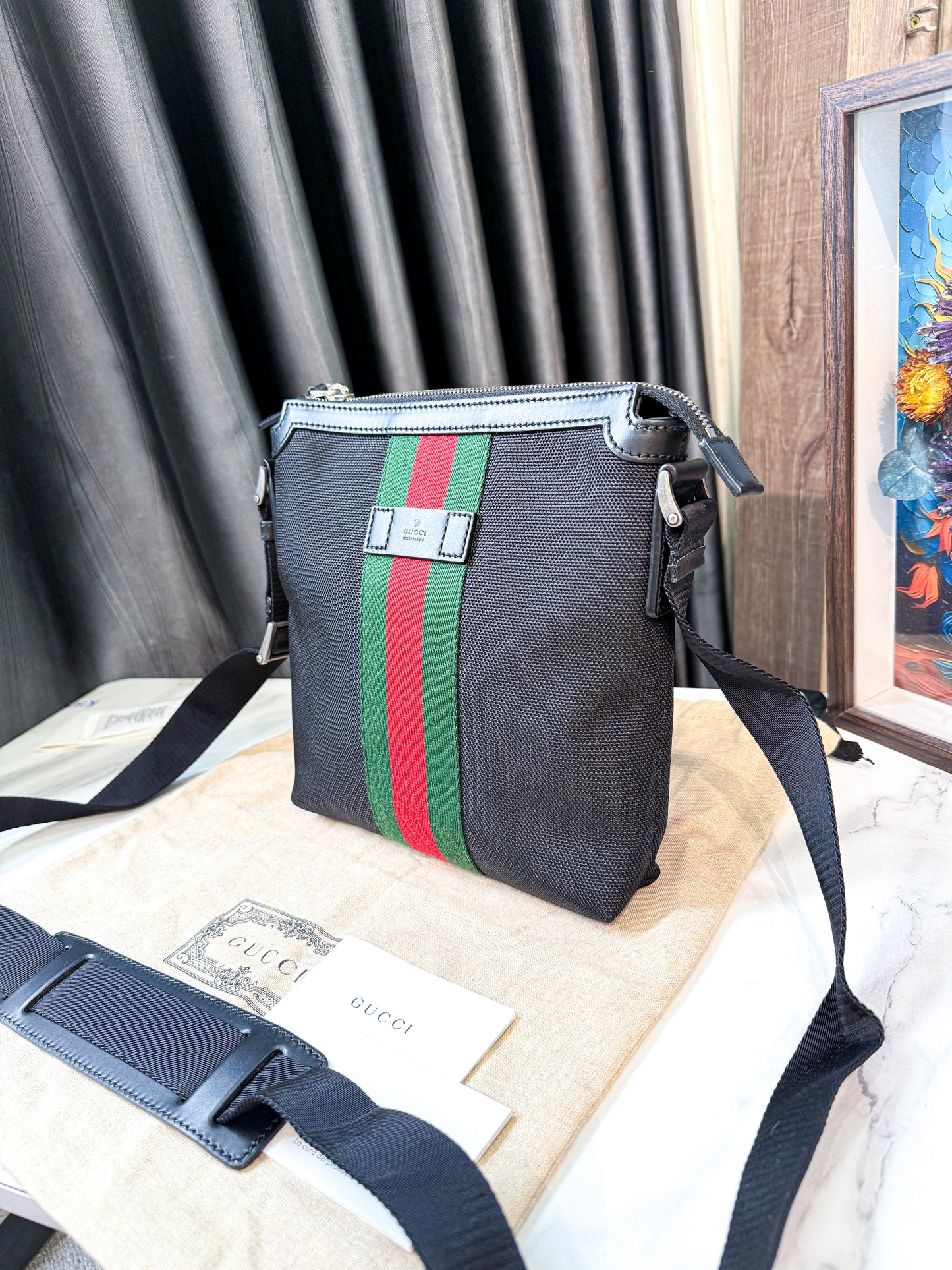 A A Túi Chéo Gucci Sọc Xanh Đỏ New