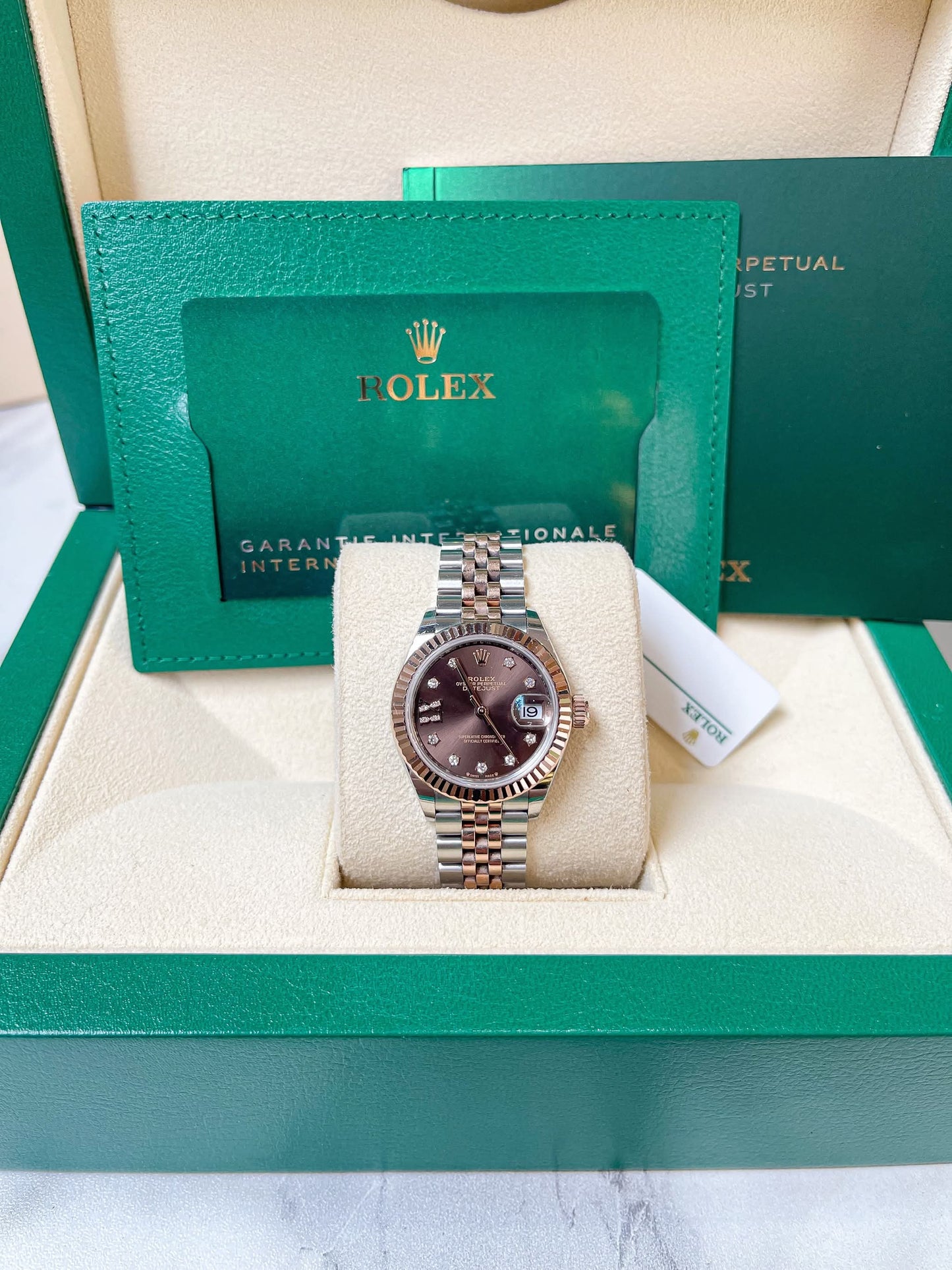 Đồng Hồ Rolex Datejust 279171 Stars Diamond Chocolate Size 28mm